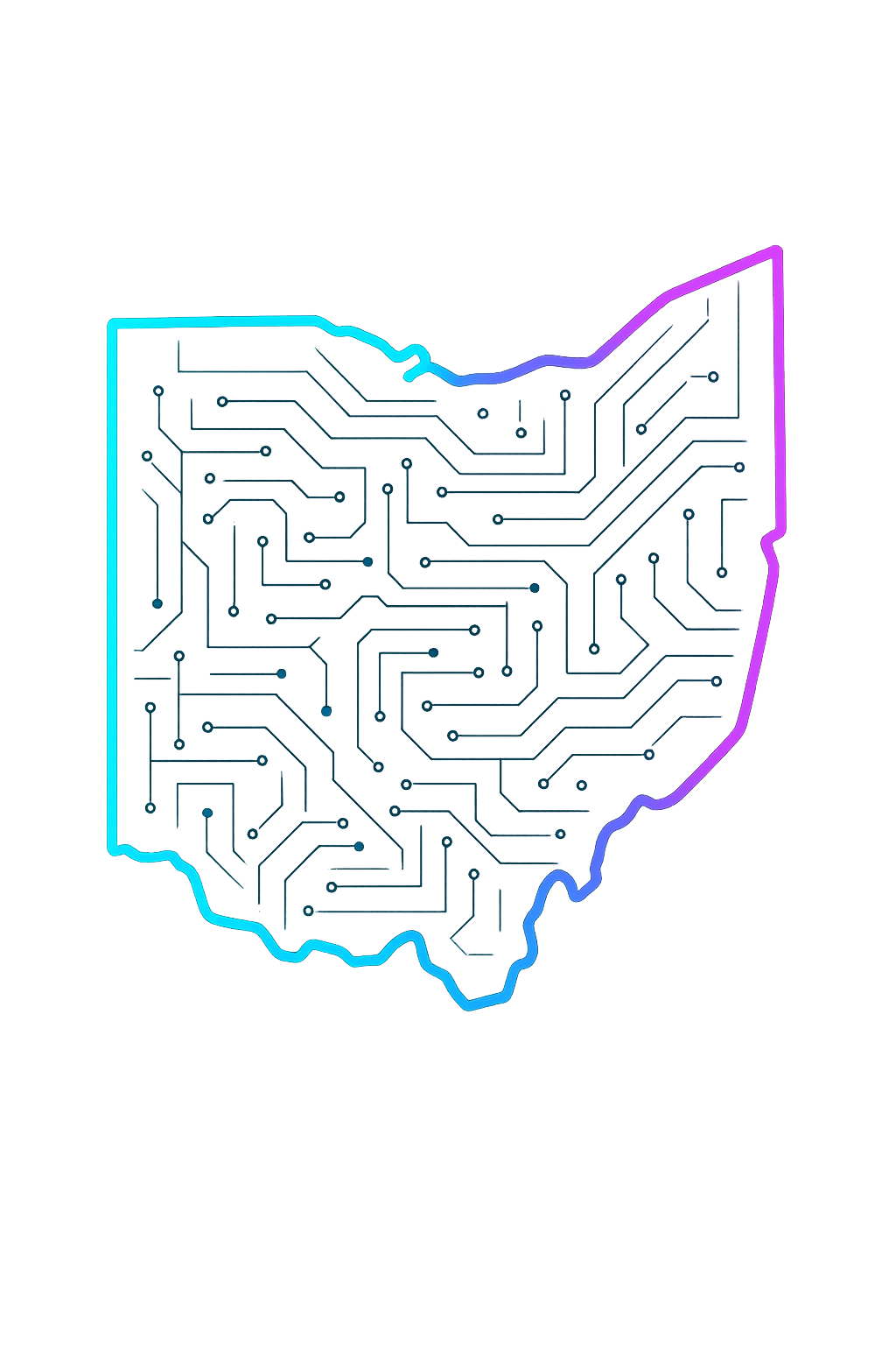 Modern Ohio Tech Outline - Representing Midwest technology innovation